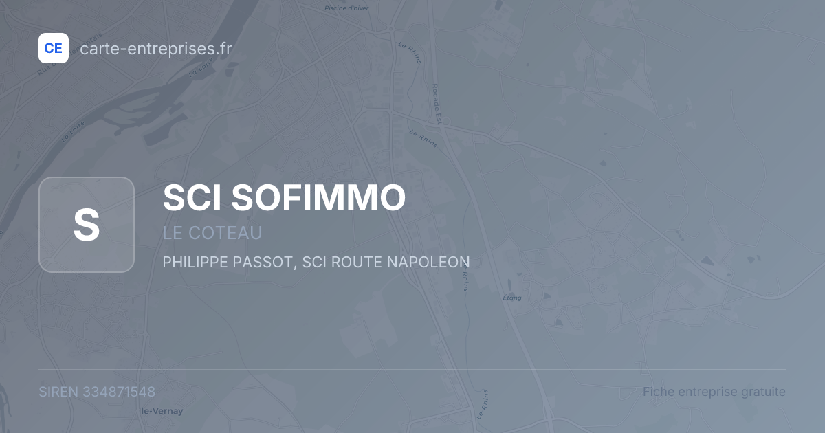 SCI SOFIMMO — 334871548 — fiche entreprise