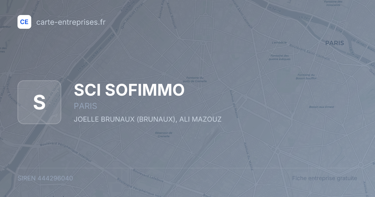 SCI SOFIMMO — 444296040 — fiche entreprise