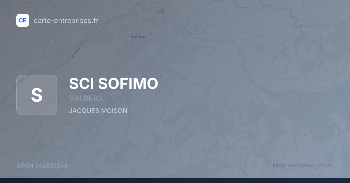 SCI SOFIMO — 342893344 — fiche entreprise