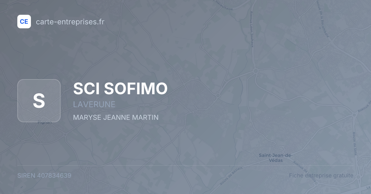 SCI SOFIMO — 407834639 — fiche entreprise