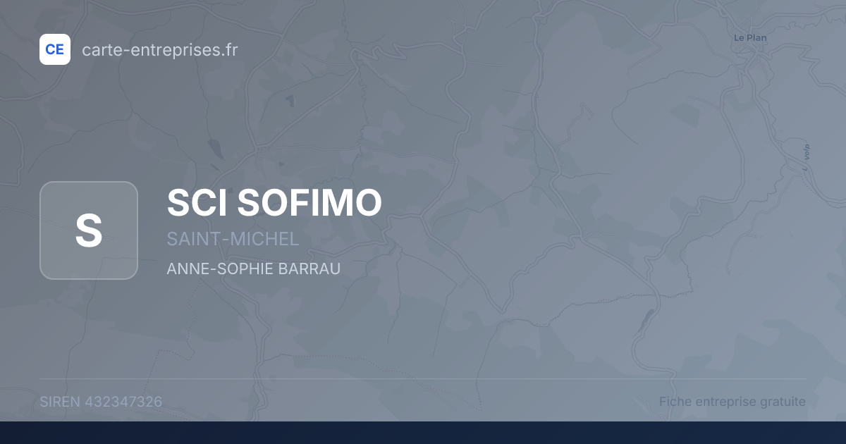 SCI SOFIMO — 432347326 — fiche entreprise