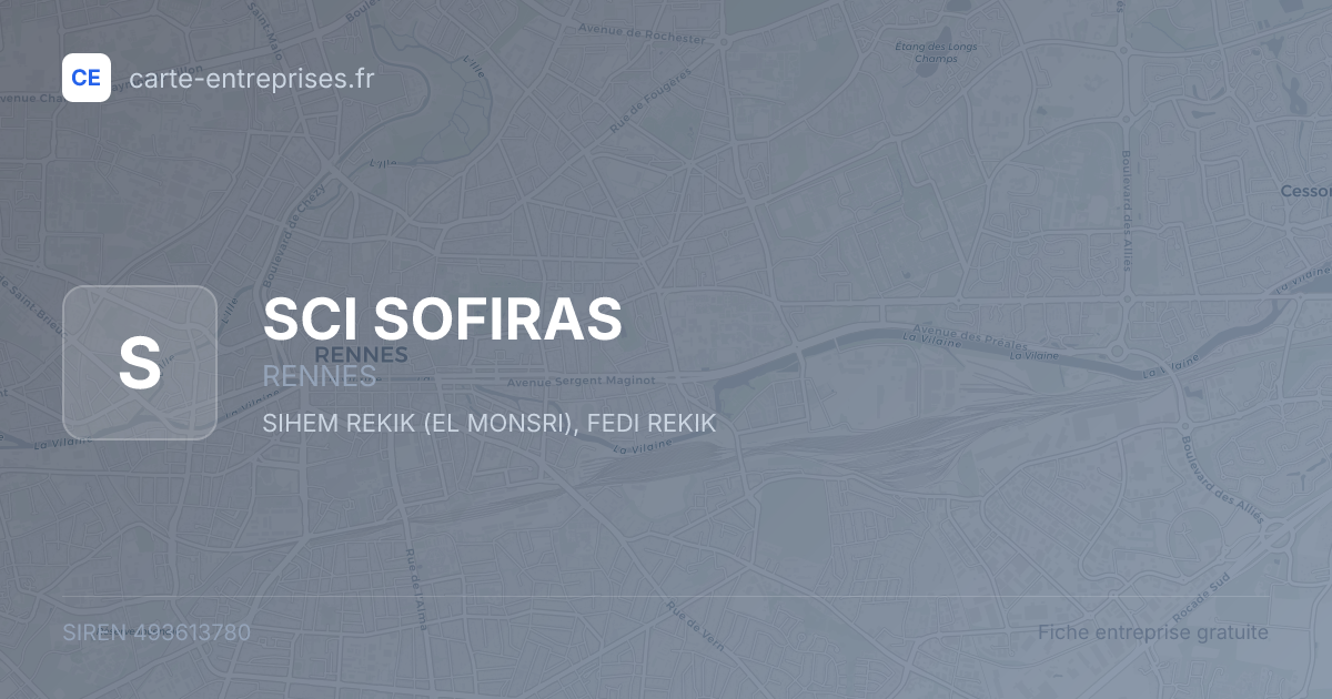 SCI SOFIRAS — 493613780 — fiche entreprise