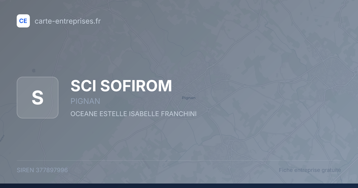 SCI SOFIROM — 377897996 — fiche entreprise