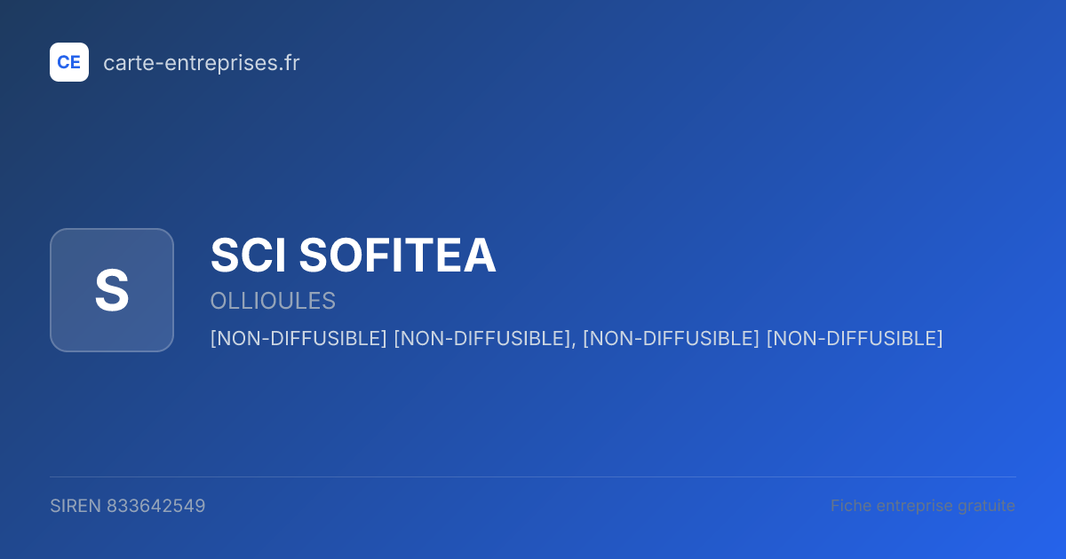 SCI SOFITEA — 833642549 — fiche entreprise