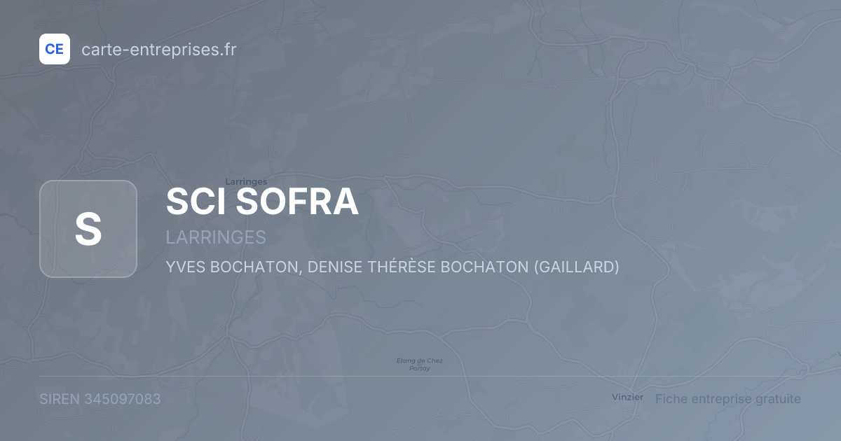 SCI SOFRA — 345097083 — fiche entreprise