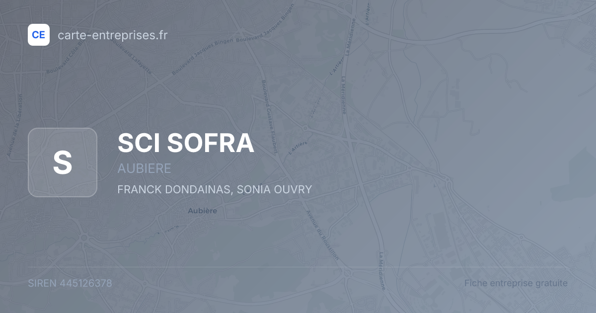 SCI SOFRA — 445126378 — fiche entreprise