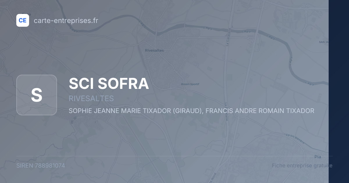 SCI SOFRA — 788981074 — fiche entreprise