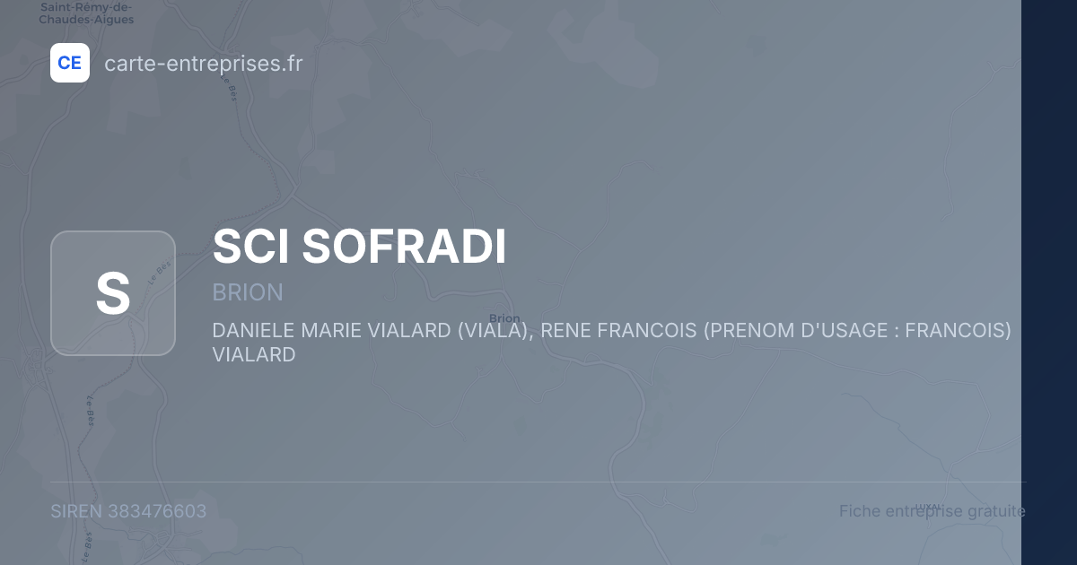 SCI SOFRADI — 383476603 — fiche entreprise