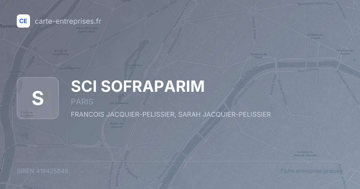 SCI SOFRAPARIM — 419425848 — fiche entreprise