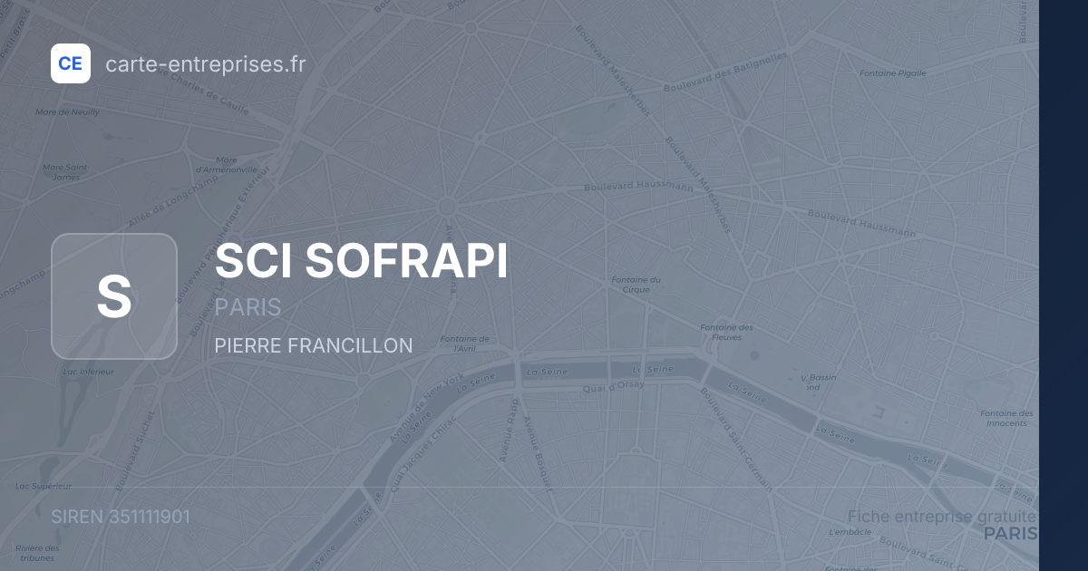 SCI SOFRAPI — 351111901 — fiche entreprise