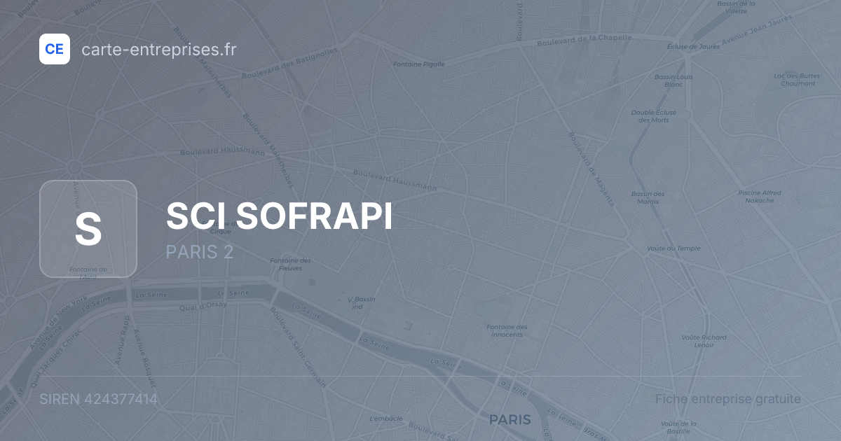 SCI SOFRAPI — 424377414 — fiche entreprise