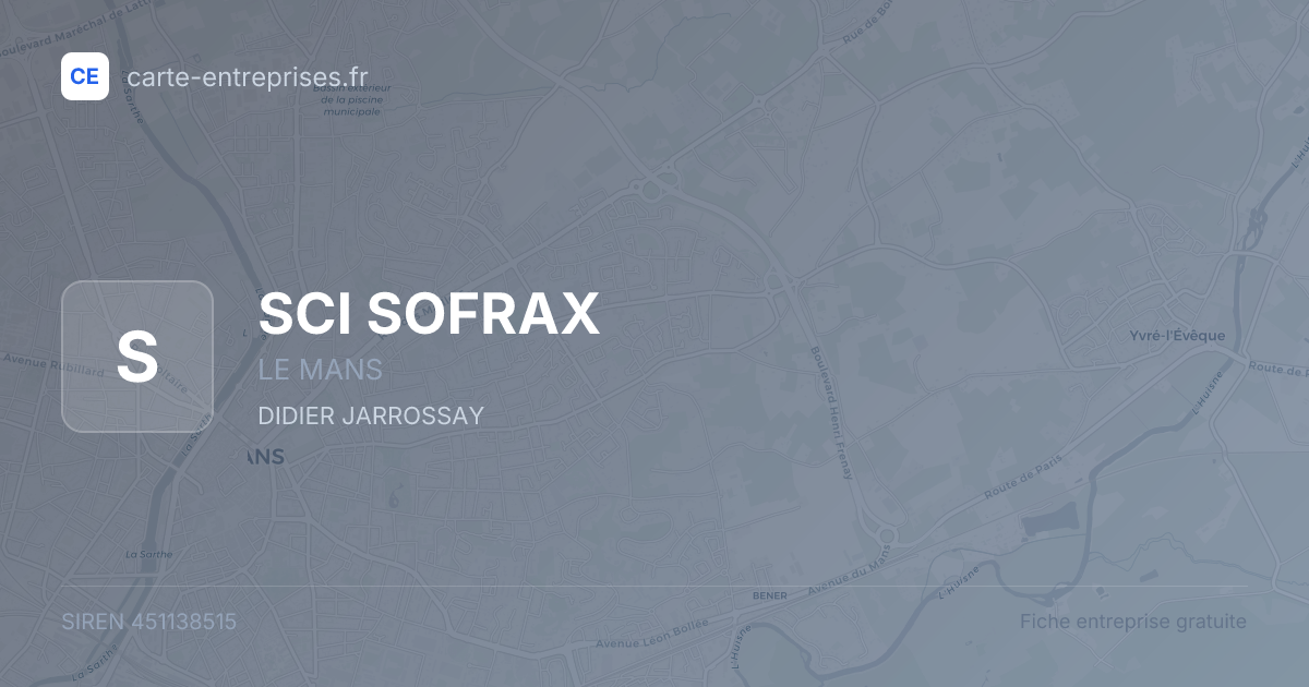 SCI SOFRAX — 451138515 — fiche entreprise