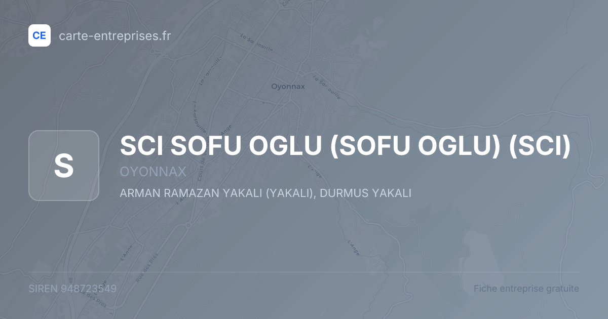 SCI SOFU OGLU (SOFU OGLU) (SCI) — 948723549 — fiche entreprise