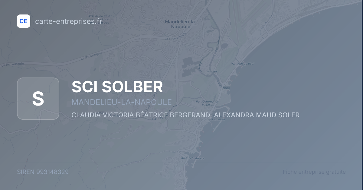 SCI SOLBER — 993148329 — fiche entreprise