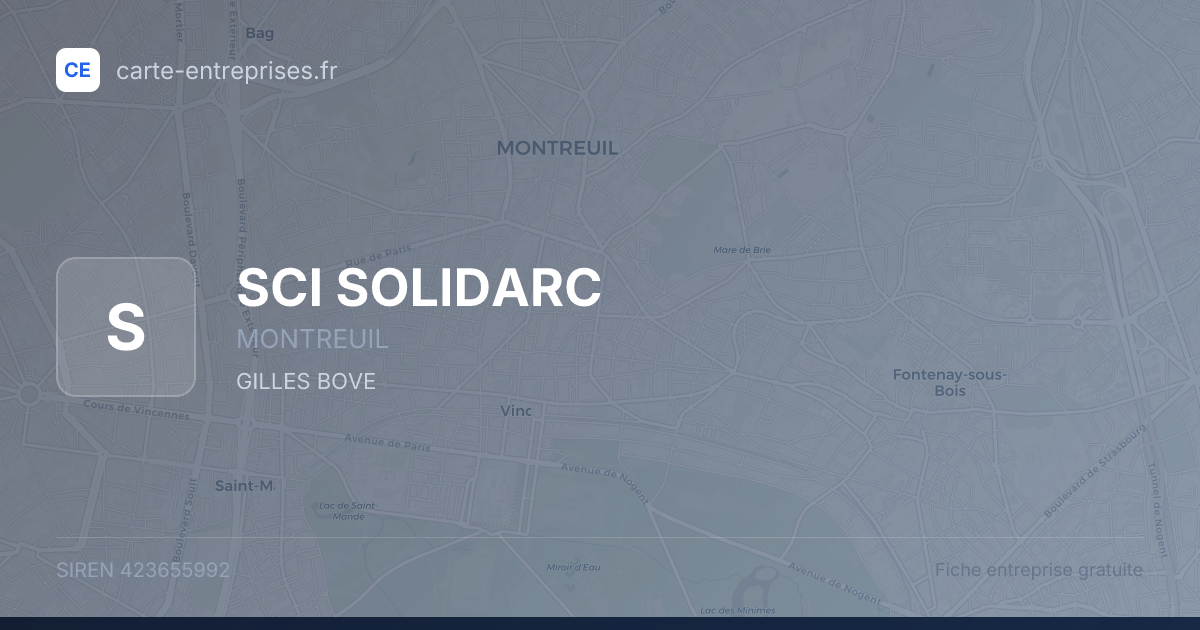 SCI SOLIDARC — 423655992 — fiche entreprise