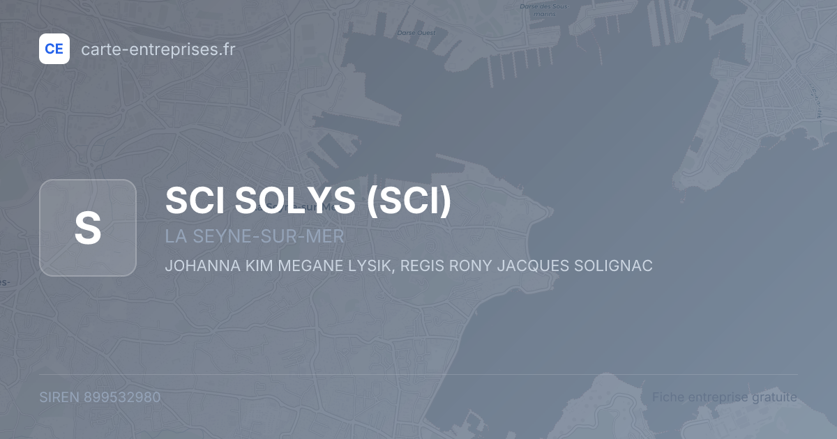 SCI SOLYS (SCI) — 899532980 — fiche entreprise