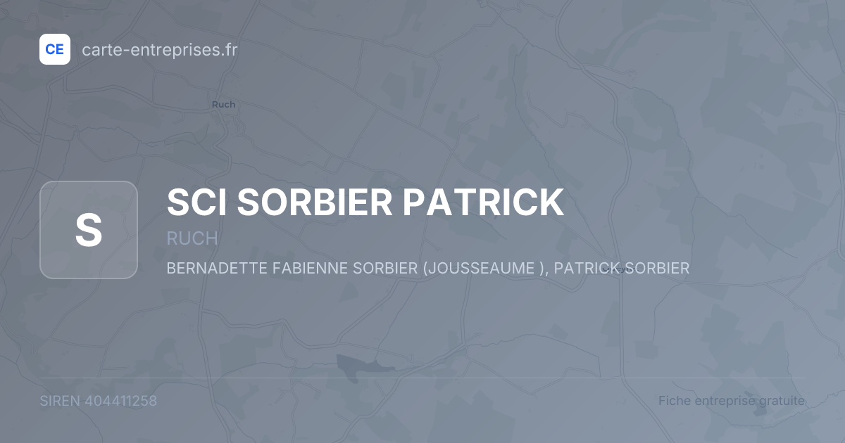 SCI SORBIER PATRICK — 404411258 — fiche entreprise