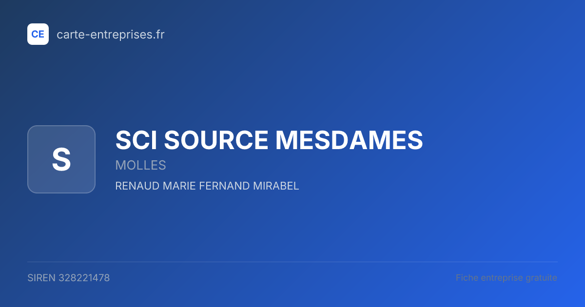 SCI SOURCE MESDAMES — 328221478 — fiche entreprise