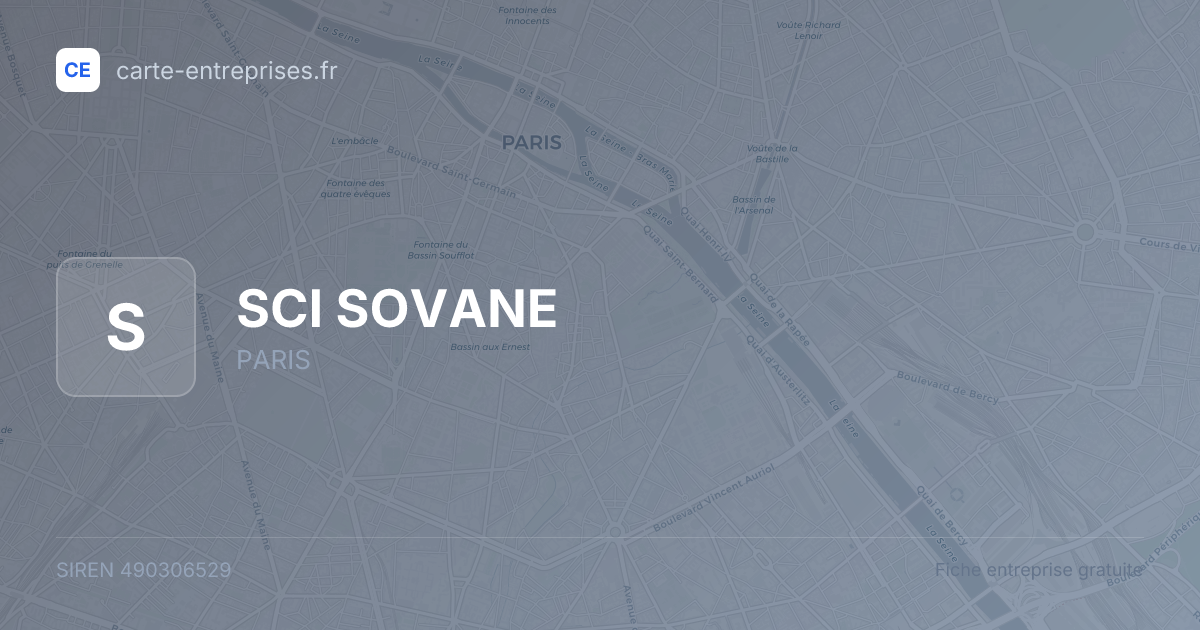 SCI SOVANE — 490306529 — fiche entreprise