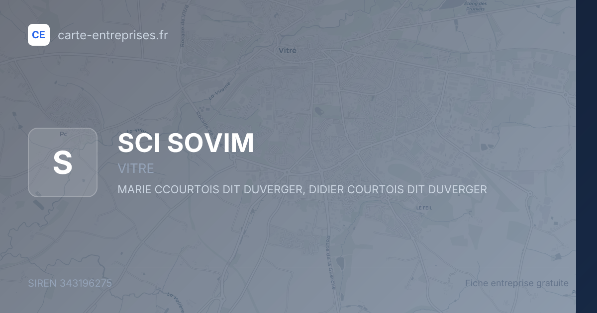 SCI SOVIM — 343196275 — fiche entreprise
