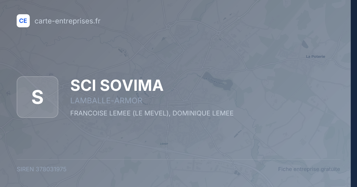 SCI SOVIMA — 378031975 — fiche entreprise
