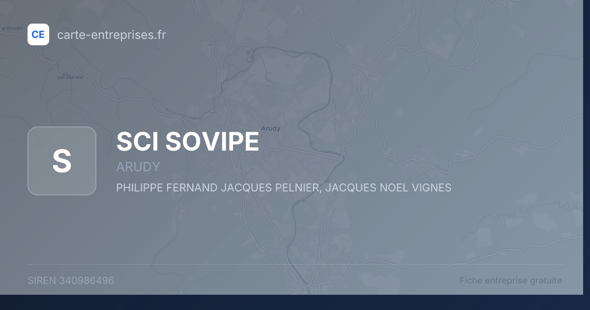 SCI SOVIPE — 340986496 — fiche entreprise