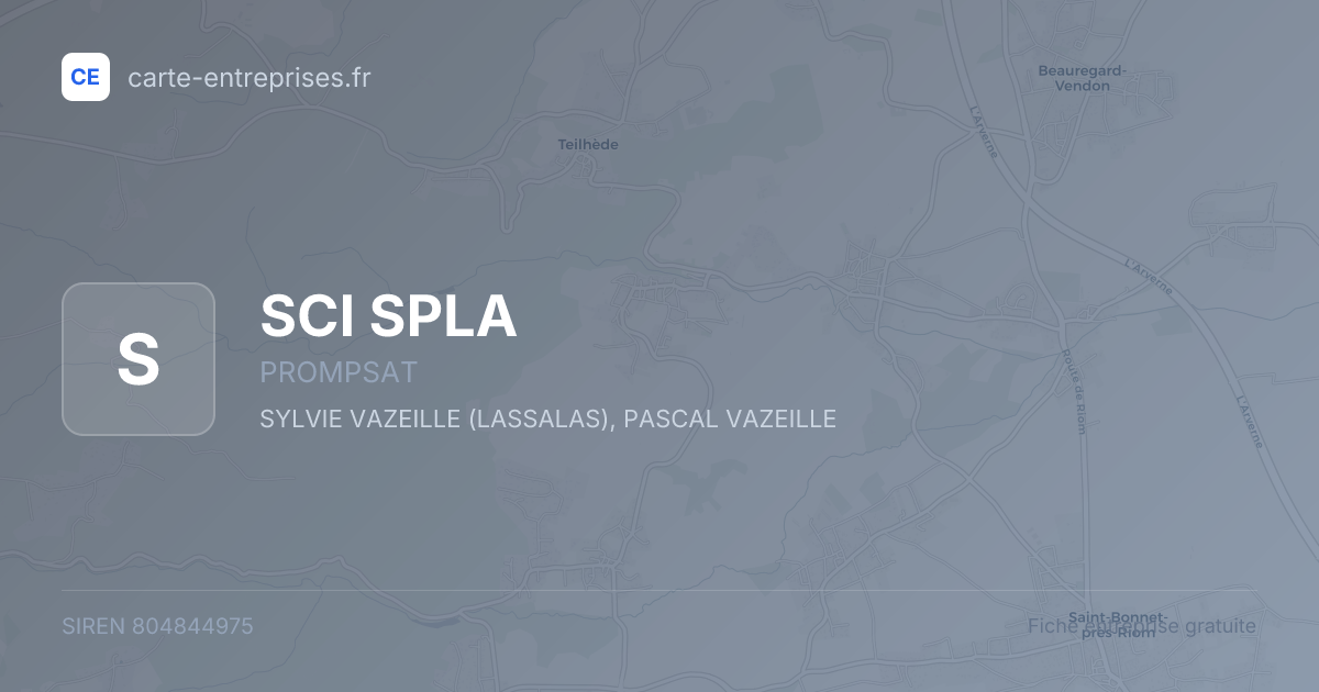 SCI SPLA — 804844975 — fiche entreprise