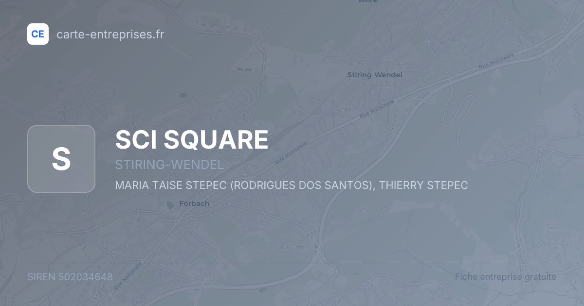 SCI SQUARE — 502034648 — fiche entreprise