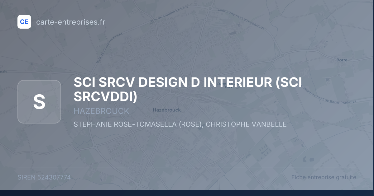 SCI SRCV DESIGN D INTERIEUR (SCI SRCVDDI) — 524307774 — fiche entreprise
