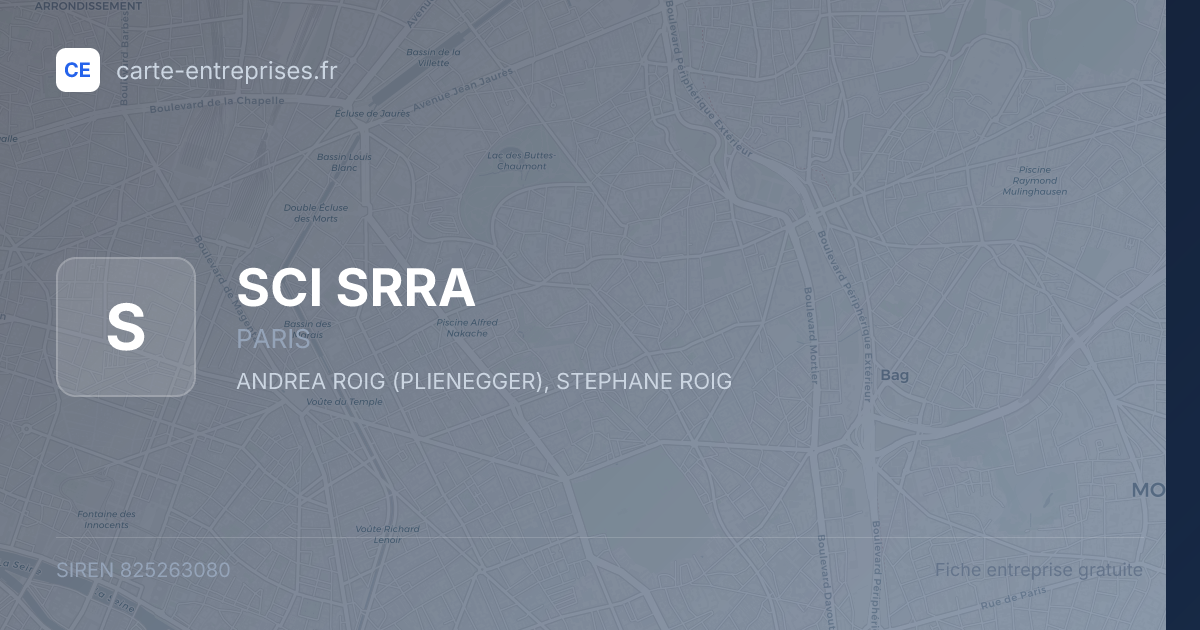 SCI SRRA — 825263080 — fiche entreprise