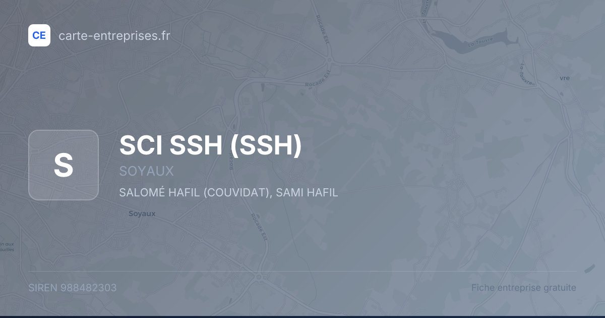 SCI SSH (SSH) — 988482303 — fiche entreprise