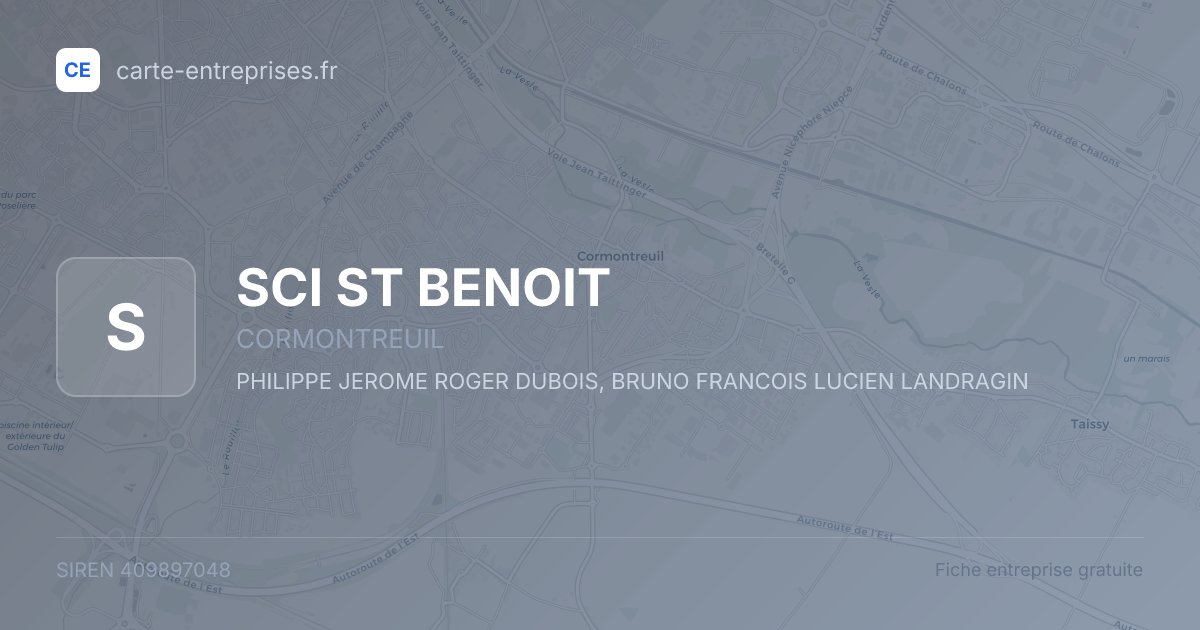 SCI ST BENOIT — 409897048 — fiche entreprise