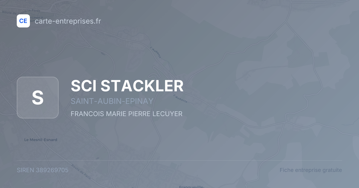 SCI STACKLER — 389269705 — fiche entreprise
