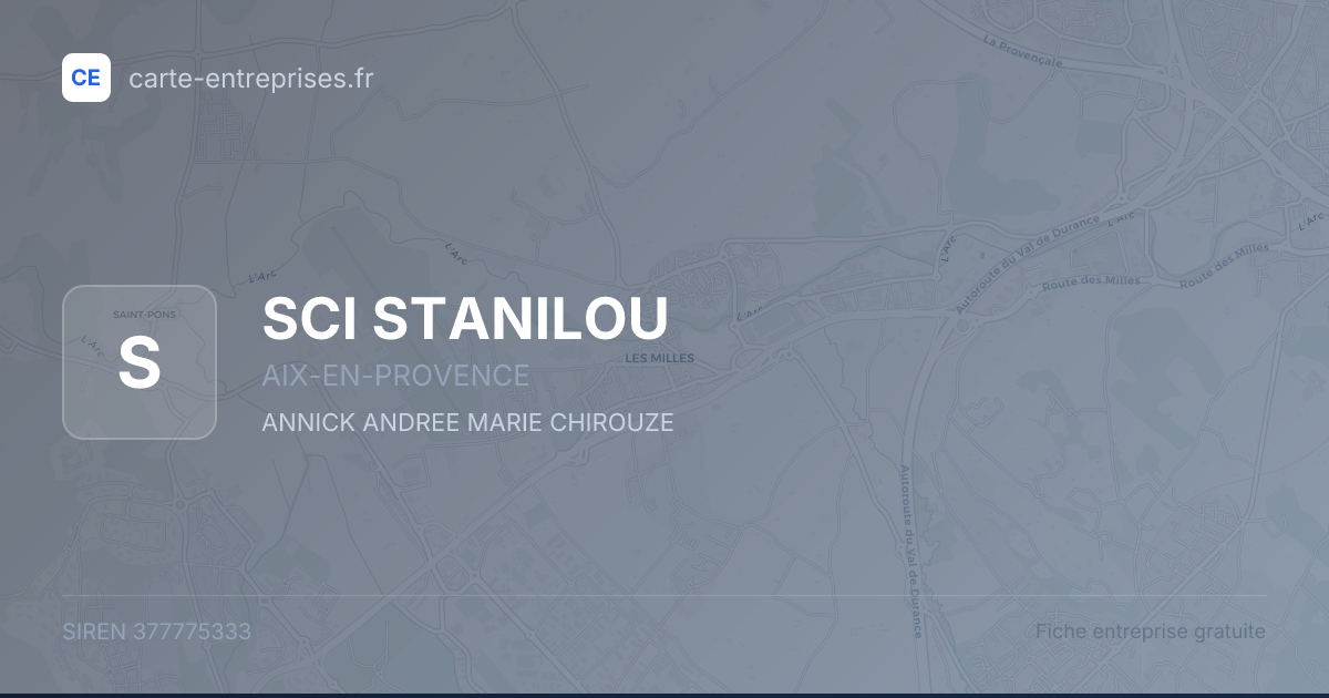 SCI STANILOU — 377775333 — fiche entreprise