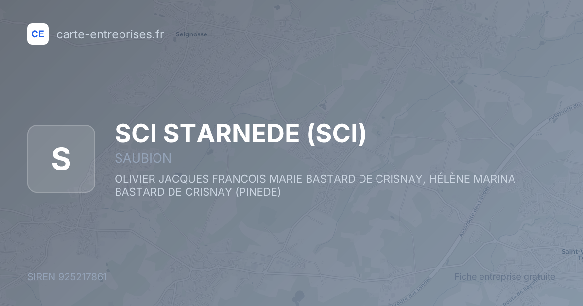 SCI STARNEDE (SCI) — 925217861 — fiche entreprise