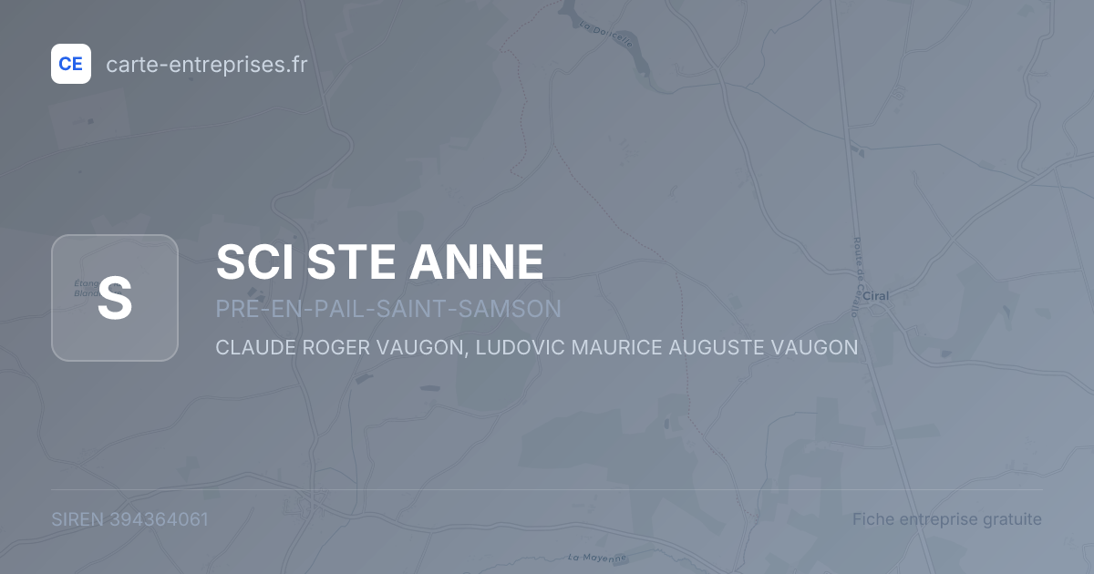 SCI STE ANNE — 394364061 — fiche entreprise