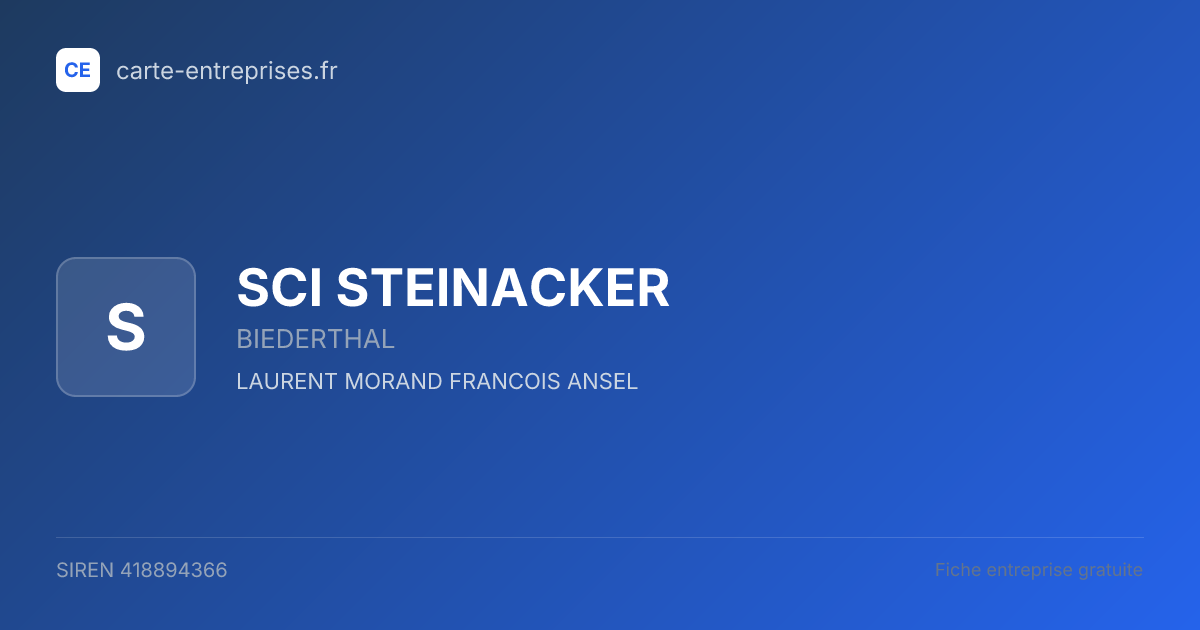 SCI STEINACKER — 418894366 — fiche entreprise