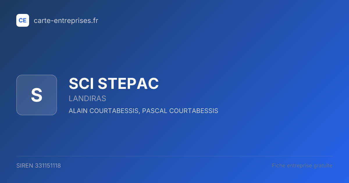 SCI STEPAC — 331151118 — fiche entreprise