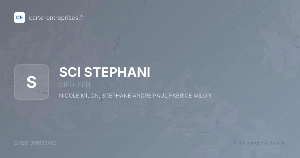 SCI STEPHANI — 391693462 — fiche entreprise