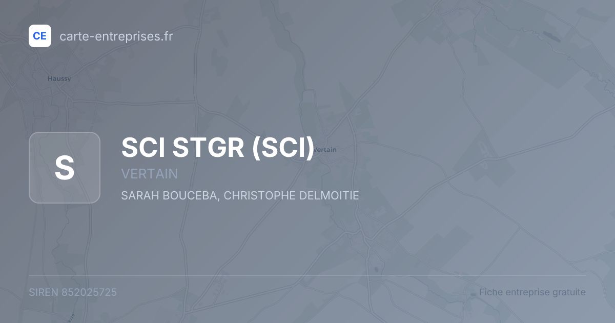 SCI STGR (SCI) — 852025725 — fiche entreprise
