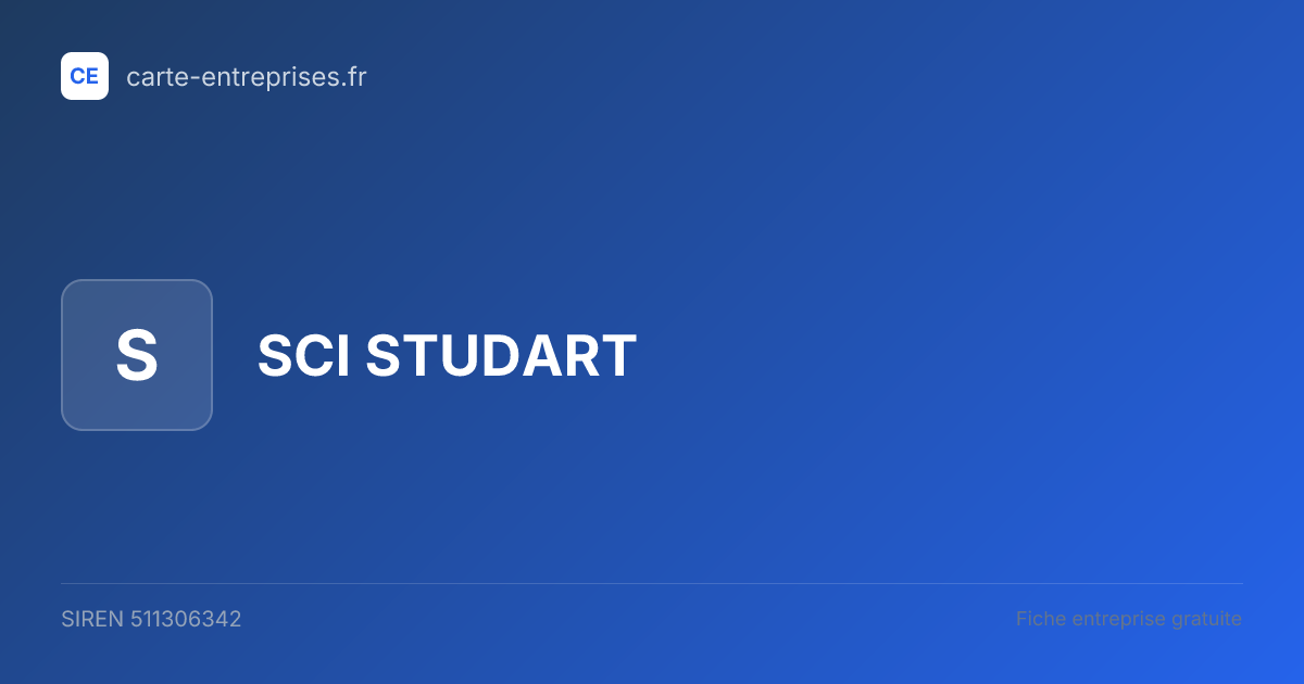 SCI STUDART — 511306342 — fiche entreprise