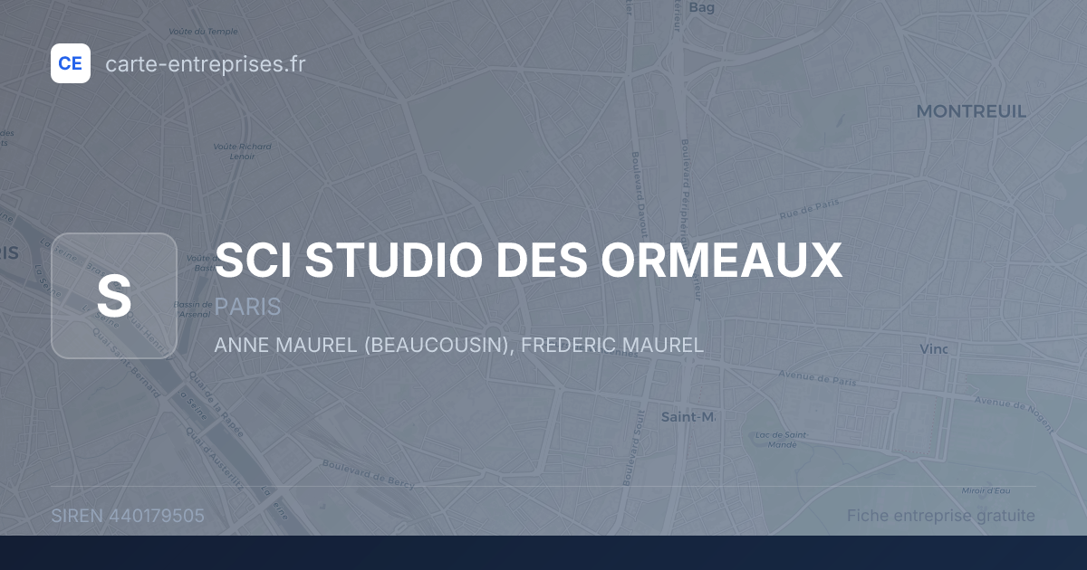 SCI STUDIO DES ORMEAUX — 440179505 — fiche entreprise