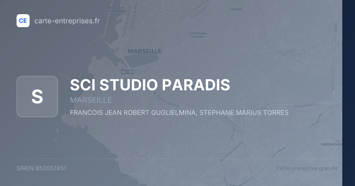 SCI STUDIO PARADIS — 852657451 — fiche entreprise