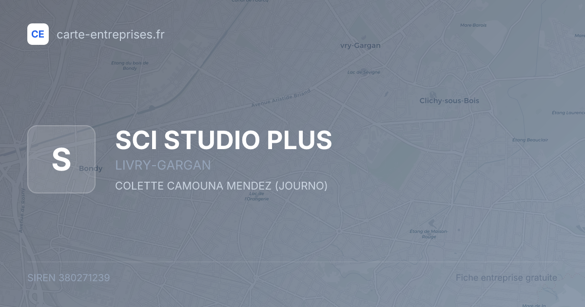 SCI STUDIO PLUS — 380271239 — fiche entreprise