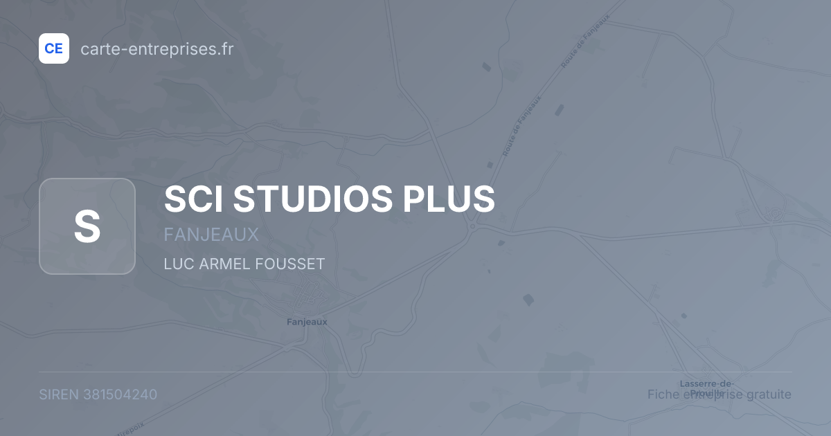 SCI STUDIOS PLUS — 381504240 — fiche entreprise