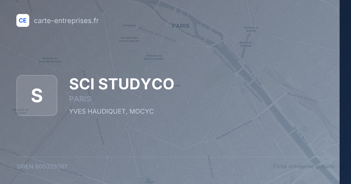 SCI STUDYCO — 800333387 — fiche entreprise
