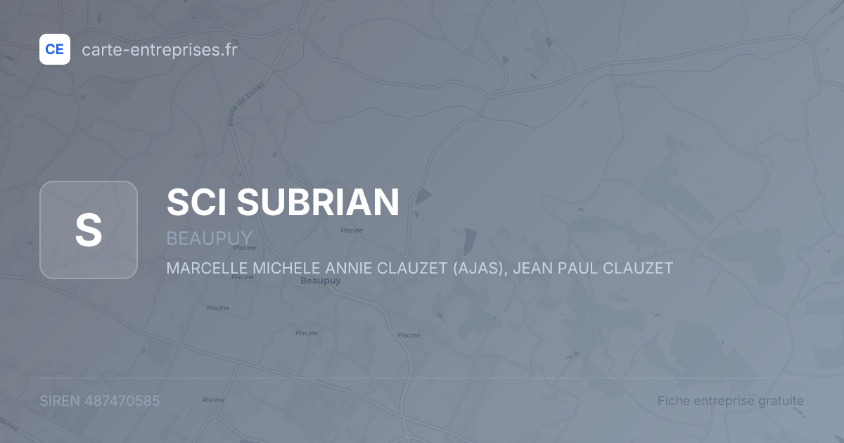 SCI SUBRIAN — 487470585 — fiche entreprise
