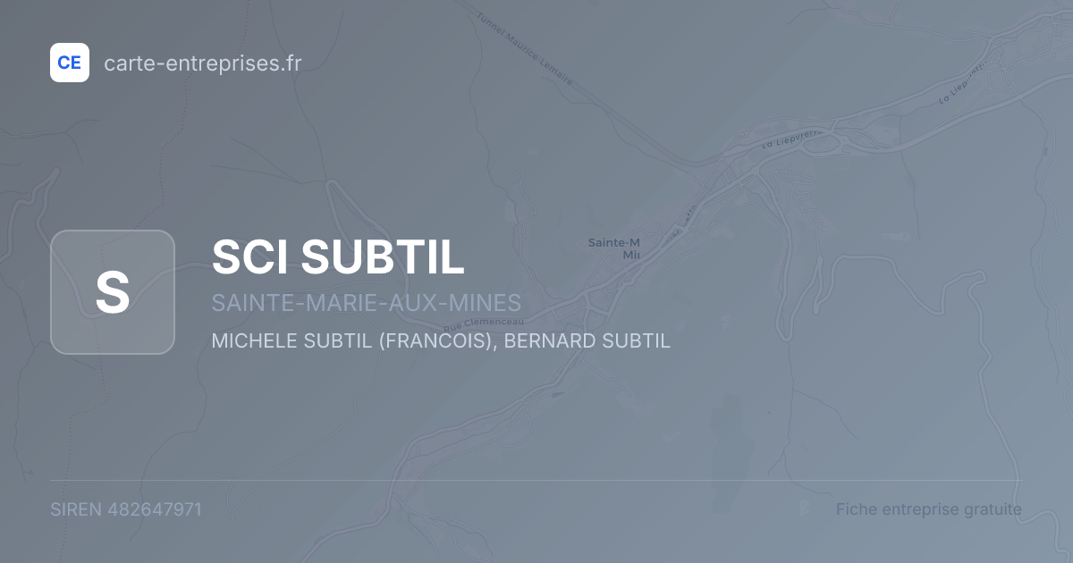 SCI SUBTIL — 482647971 — fiche entreprise