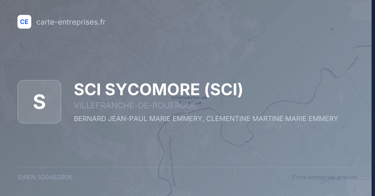 SCI SYCOMORE (SCI) — 500463906 — fiche entreprise