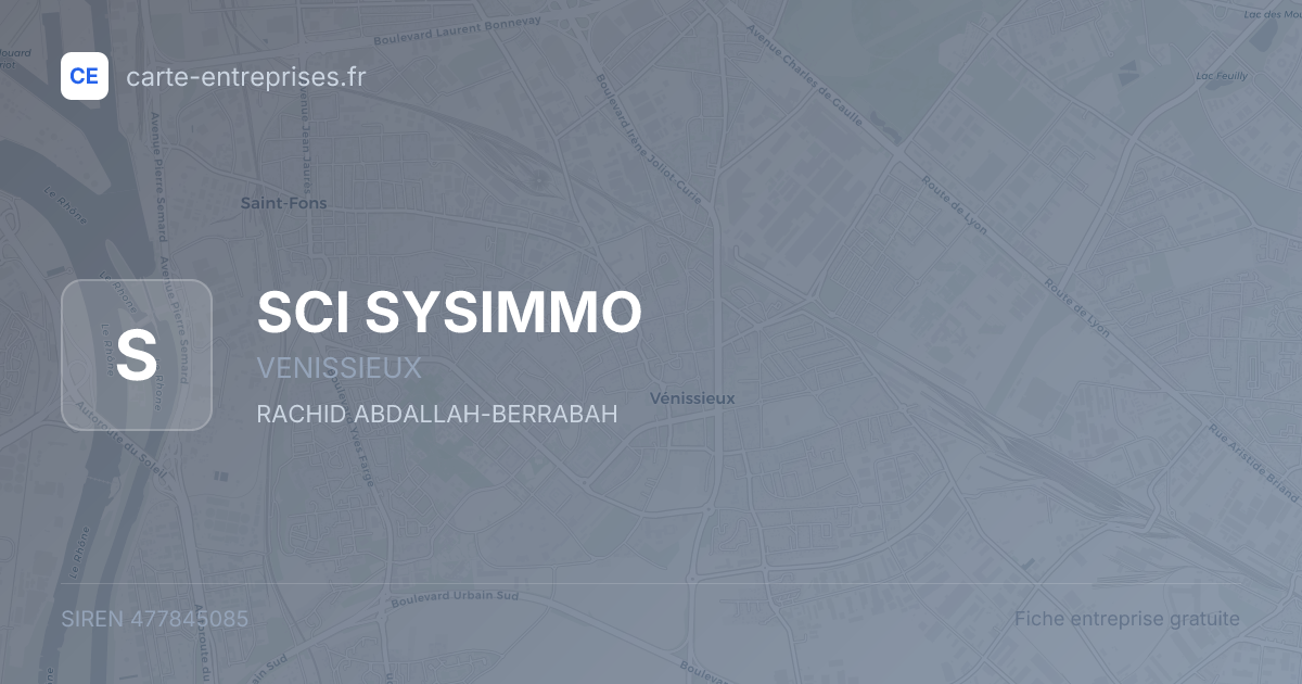 SCI SYSIMMO — 477845085 — fiche entreprise